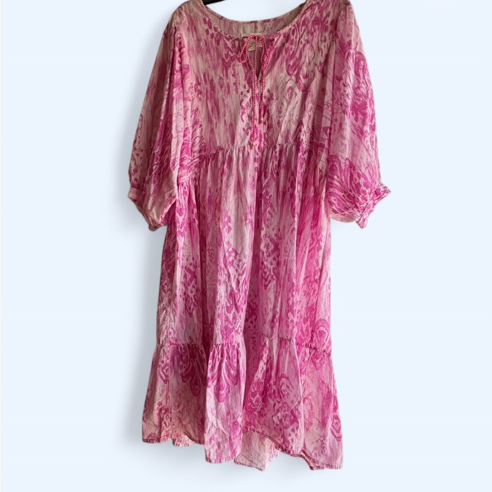 Pink Floral Boho Dress midi dress